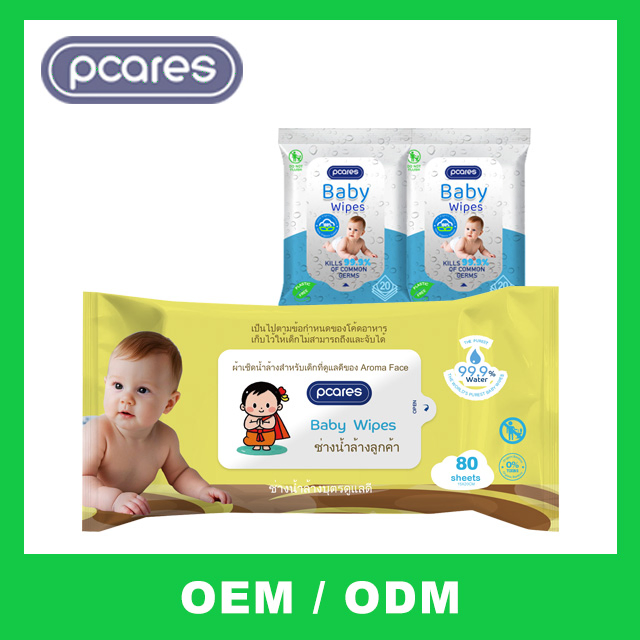 Customized OEM Baby Hand Mouth Wipe Skincare Nature Organic Baby Wipes Spunlace Fabric Non Woven Wet Tissue Wipes