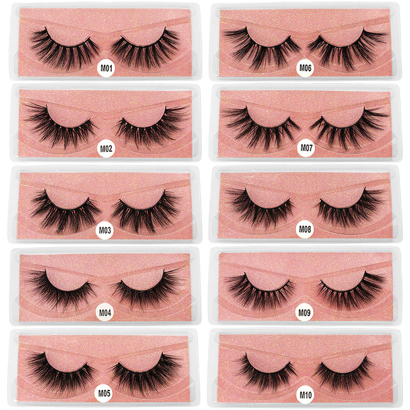 Wholesale Faux Mink 3D False Eyelashes with Glitter Background