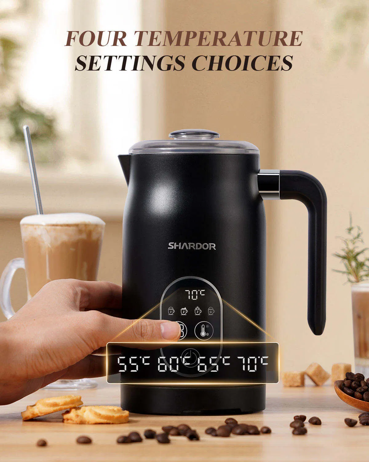 Milk Frother and Steamer 4 in 1frother for Coffee Warm and Cold Foam Frother