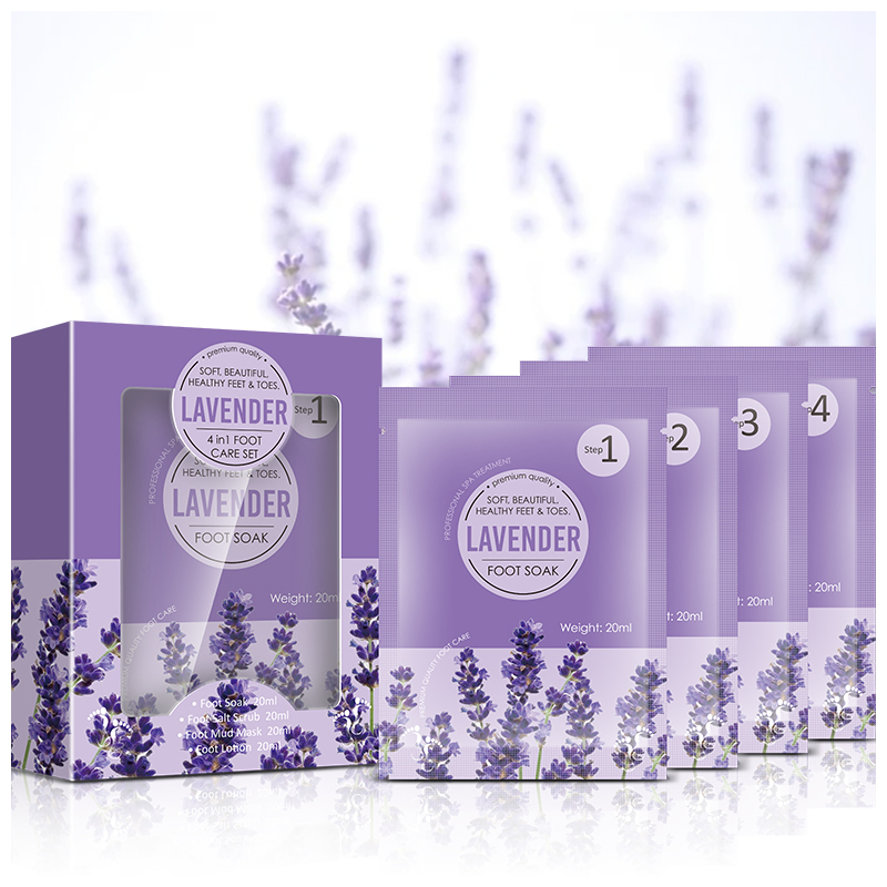 4 in 1 Peeling off Foot Soak Pedicure Salt Lavender Moisturizing Exfoliating Feet Scrub