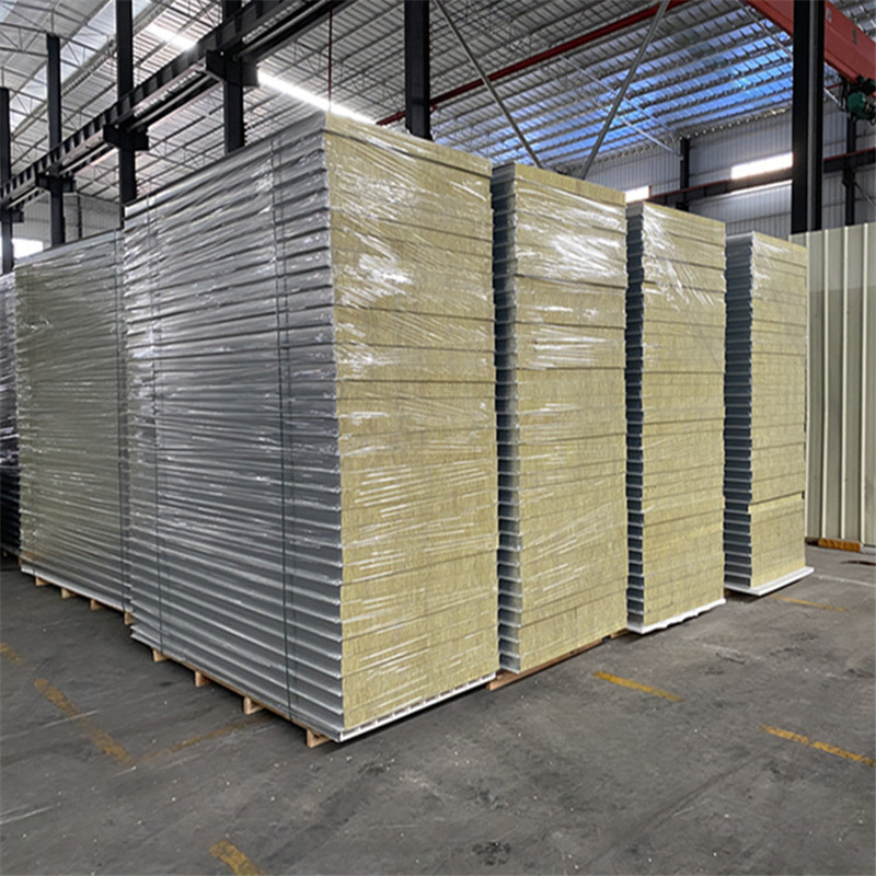 Fireproof Heat Preservation Sound Insulation Rock Wool Sandwich Panel Wall