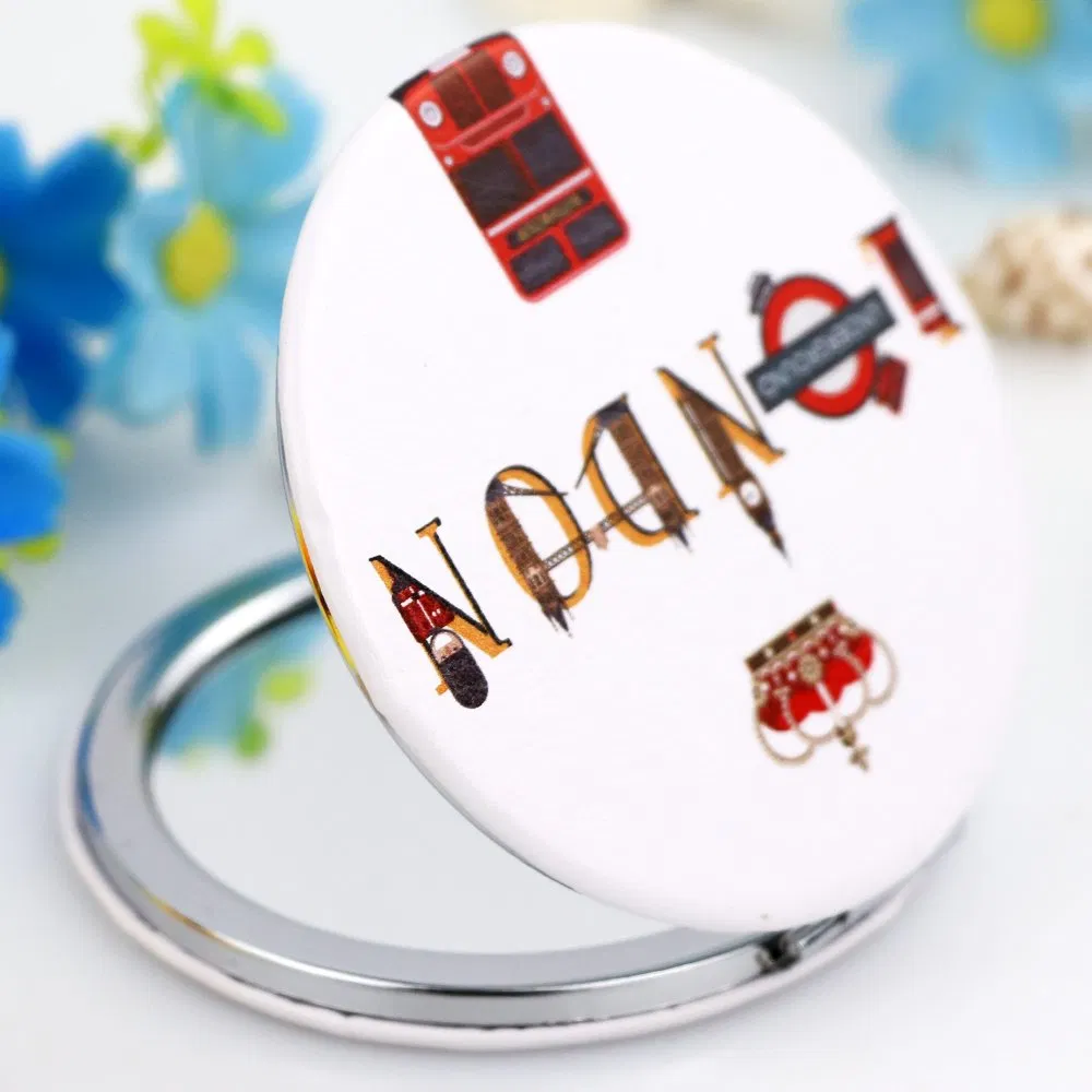 Wholesale Custom London Souvenir Pocket Mirror Gift Mini Round Foldable Mirror