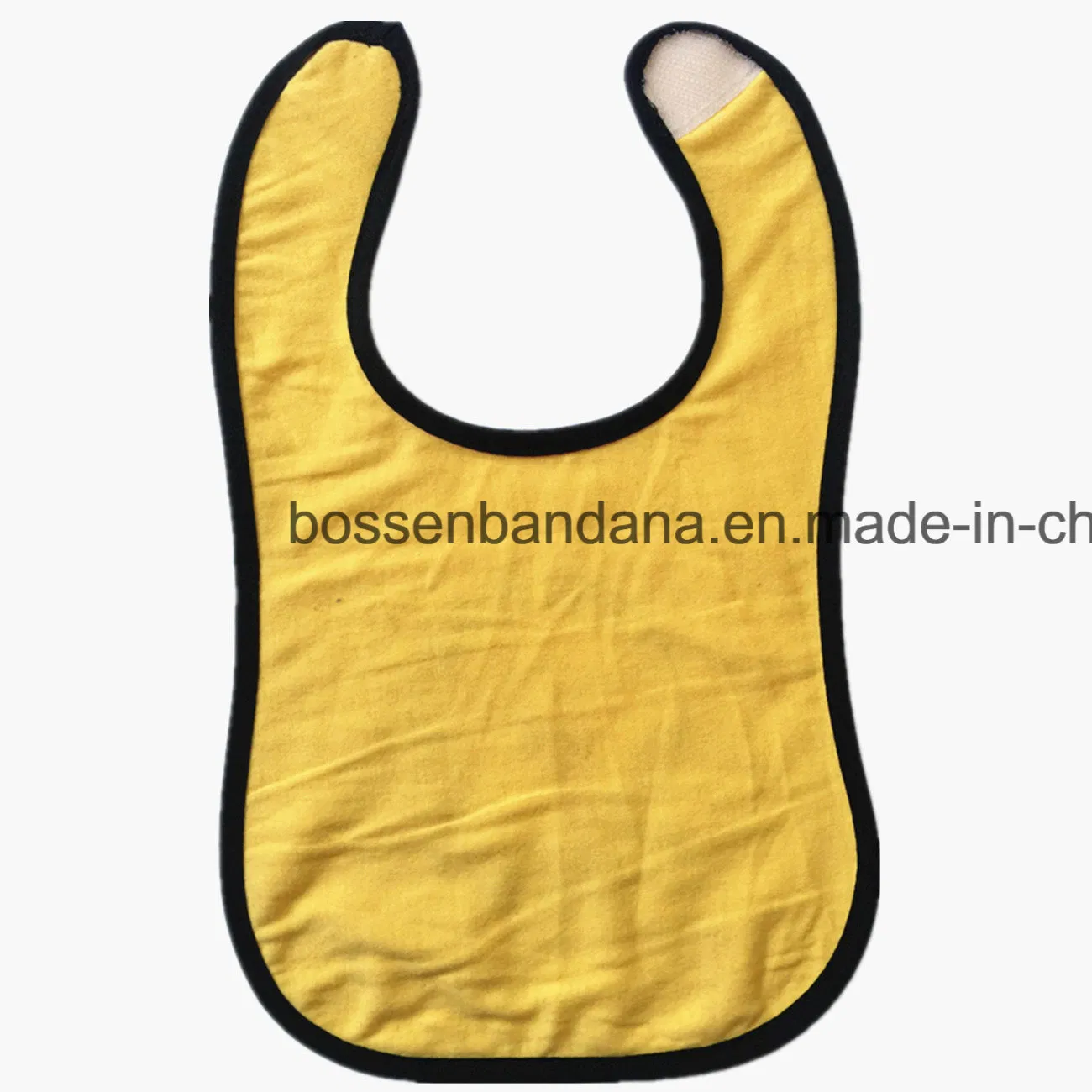 OEM Customized Design Logo Print Cotton Yellow Jersey Baby Bib