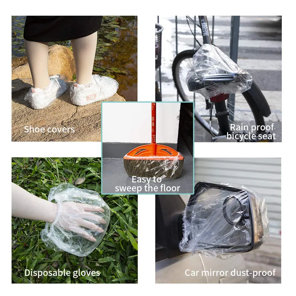 Disposable Elastic Shower Caps, 100PCS Clear Plastic Headgear, Waterproof & Dustproof for SPA, Hotel and Daily Bathing