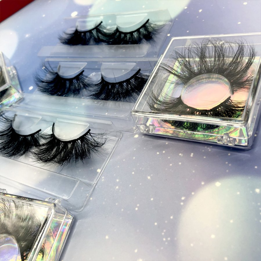Wholesale Private Label Eye Lashes 3D Mink 25mm False Strip Eyelashes with Customized Packaging Own Brand Box