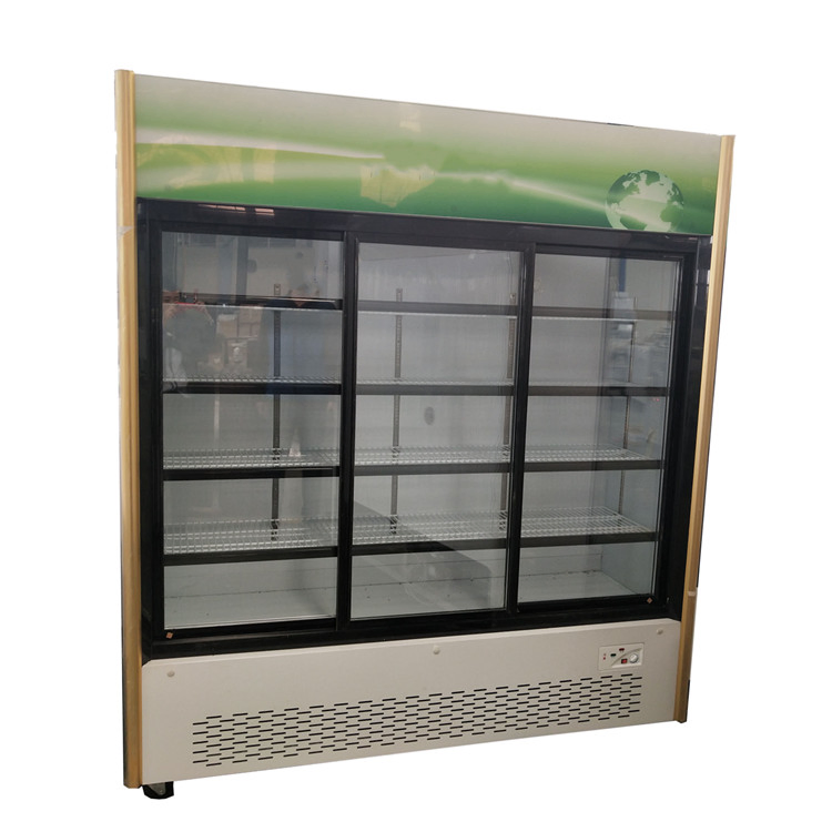 Sliding Glass Door Commercial Refrigeration Equipment Display Refrigerator with Brand Compressor