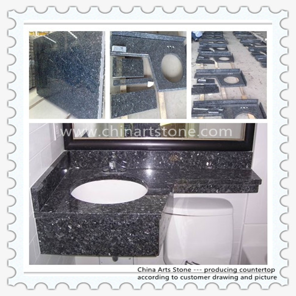 Lavik Blue Pearl Granite Vanity Top for Hotel Bathroom