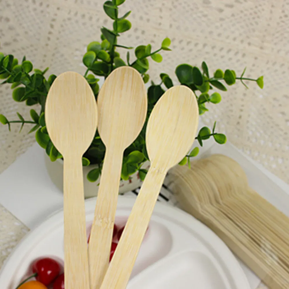 100% Biodegradable Disposable Cutlery 170mm Luxury Bamboo Spoon