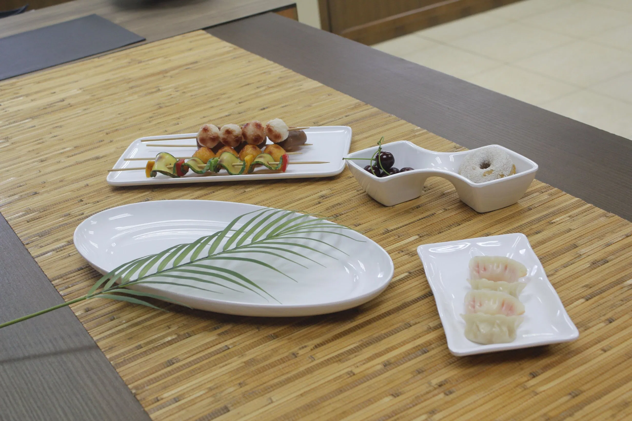 Square Plate Melamine Cutlery 2-Divided Plate Snack Plate