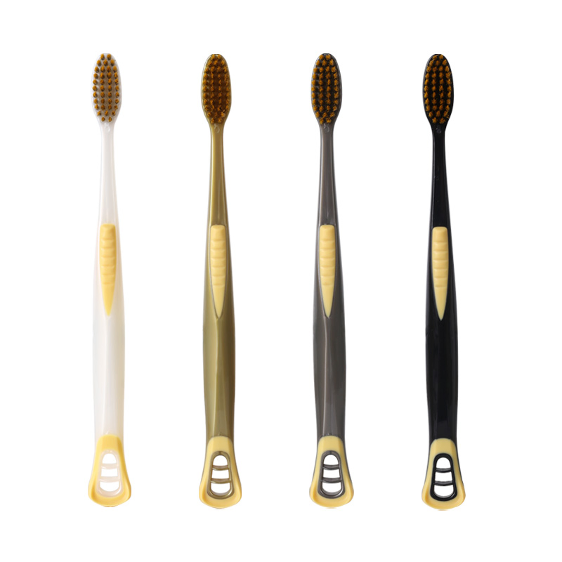 Rts High-Quality Toothbrush + Tongue Scraper Set Adult Soft Bristle Toothbrush