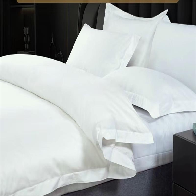 Tc300 Solid Color Sateen Plain Sheets & Pillowcase & Duvet Cover Bed Linen