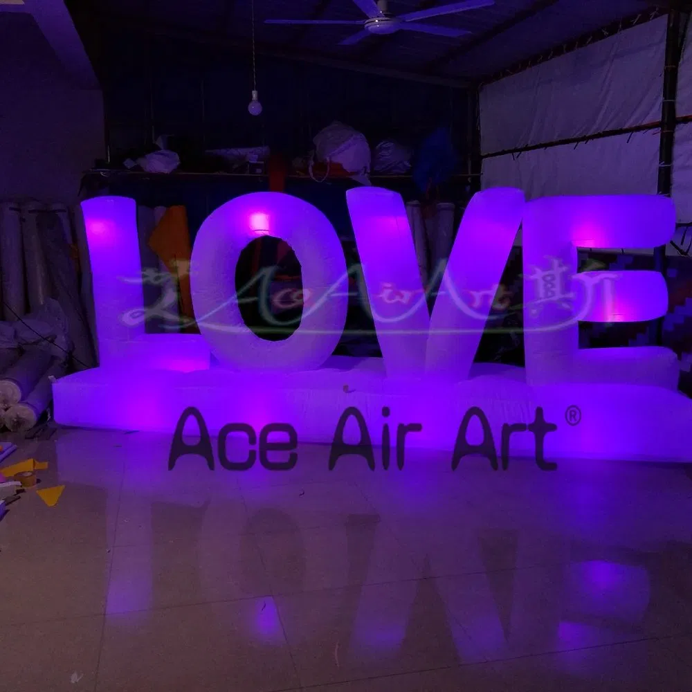 Romantic Giant Inflatable Love Letter with LED Lights for Wedding Party Event Stage Valentine's Day Decoration