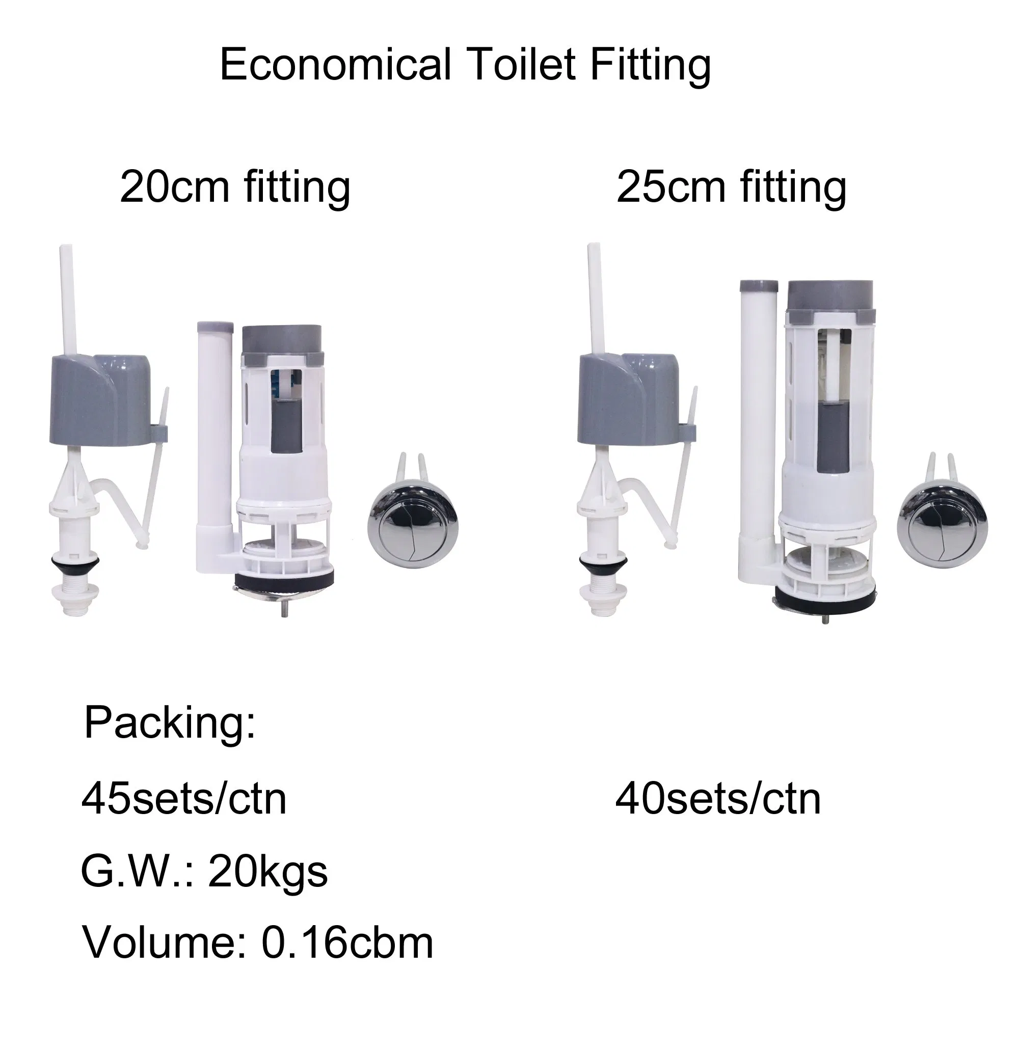 One or Two Piece Toilet Bowl Tank Fittings