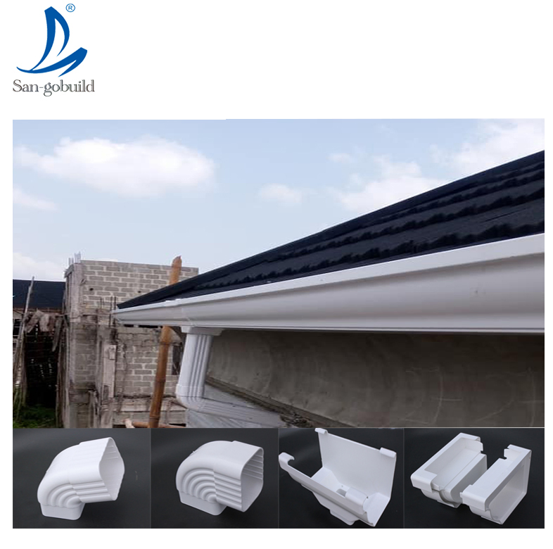 House Roofing Plastic Rain Water Collector Gutter PVC System Rain Gutter Drop Outlet