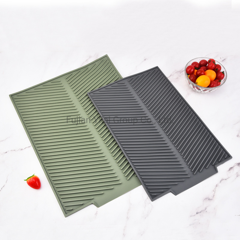 Durable Cushion Silicone Dish Drainer Mats Small Kitchen Draining Table Silicon Placemat