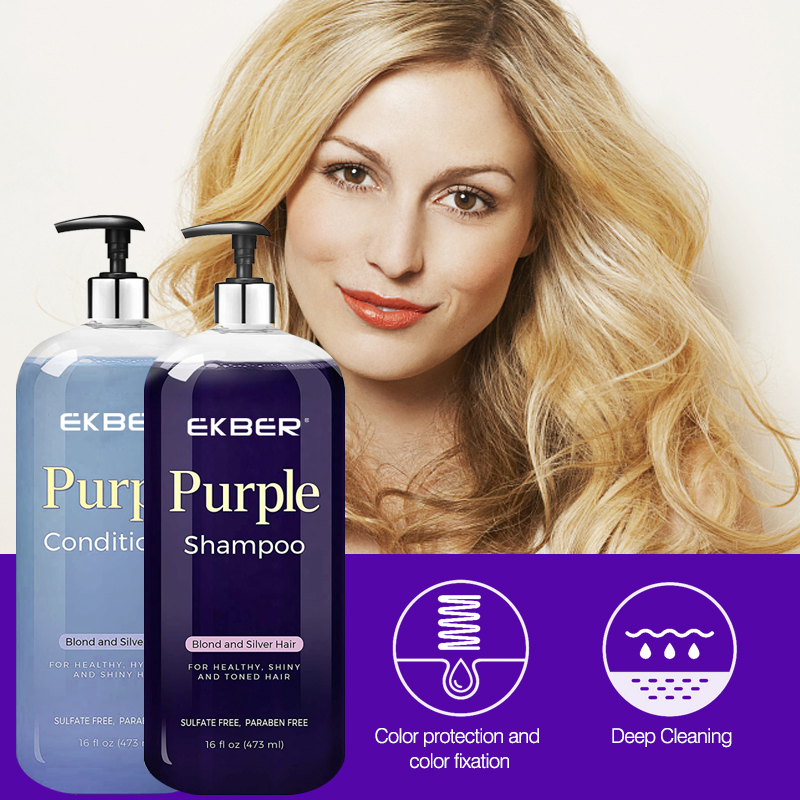 Hot-Selling Purple Shampoo and Conditioner Anti Dandruff Products Purple Grape Shampoo Hair Conditioner