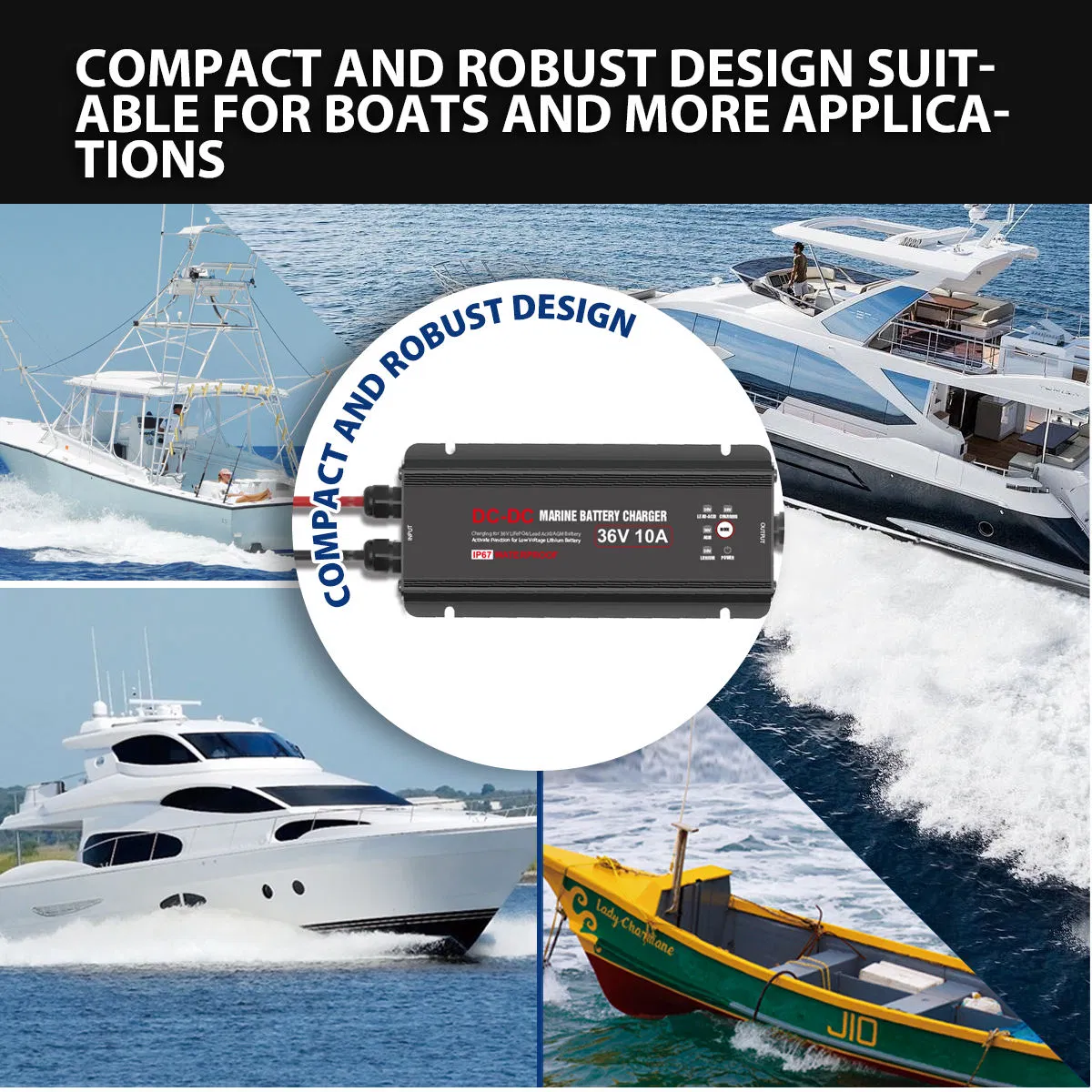 DC-DC зарядное устройство 12V-36V 20A для литиевых аккумуляторов