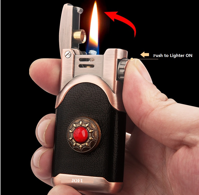 Elegant Oil Kerosene Vintage Compact Mini Pure Copper Brass Custom Metal Refilling Special Flint Lighter