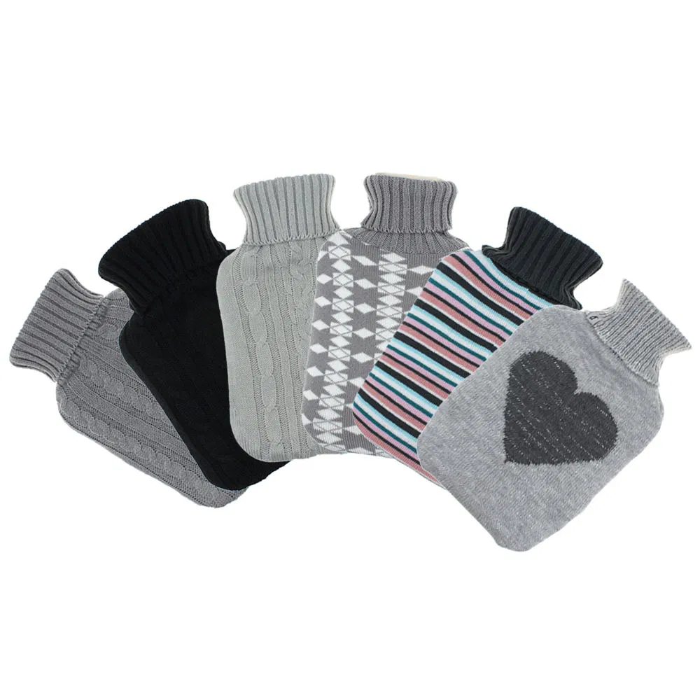 Hot Selling Winter Elastic Custom Design Durable Acrylic Knitted Hot Water Bag Cover Bottle Cover
