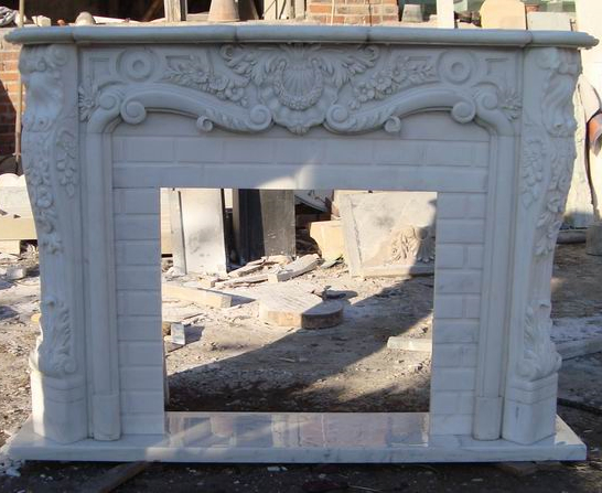 Natural White Marble Fireplace Customized Design Stone Mantel Fire Place