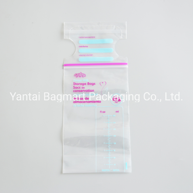 OEM PE Zipper Breast Milk Fresh Storage Bag, Leakage Proof, Antibacterial Bag