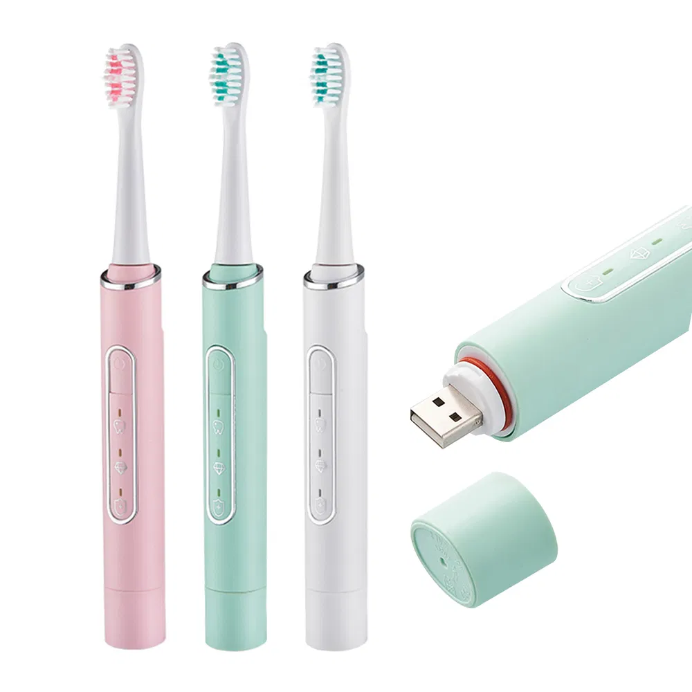 Electric Toothbrush Ipx7 Green White Pink Candy Color Rechargeable Adult Sonic Toothbrush