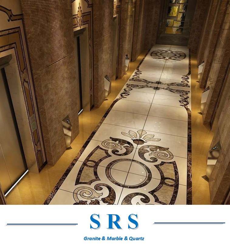 Natural Marble Stone Water Jet Medallion Floor Tile