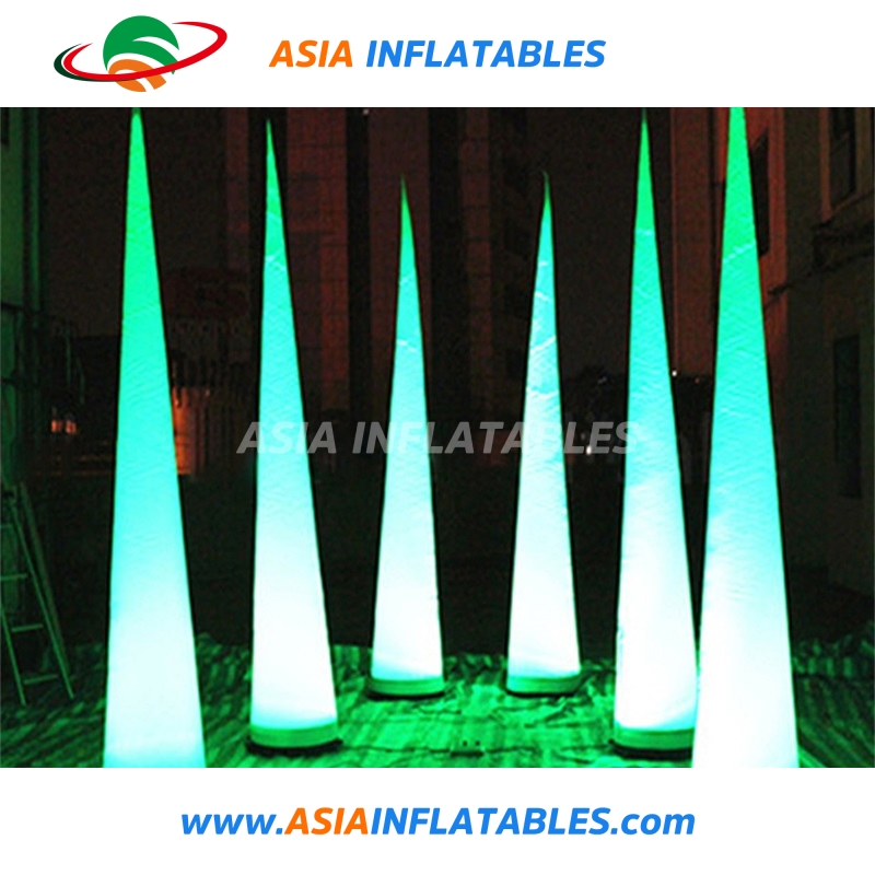 Color Changing LED Inflatable Lighting Tower, Beautiful LED Inflatable Lighting Cone