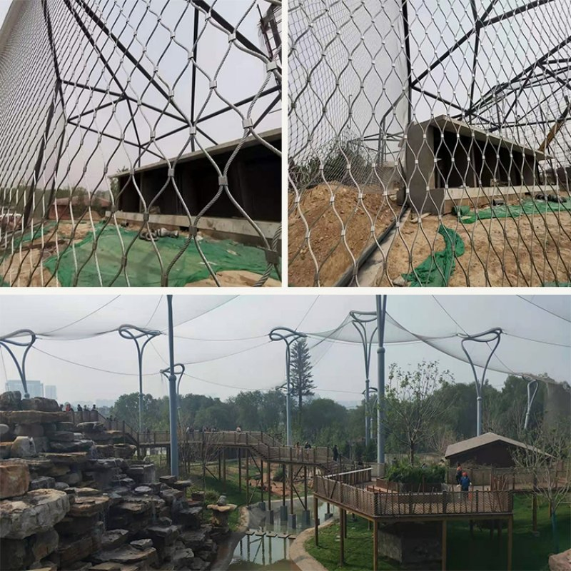 Architectural Rope Diamond Ferrule Type Flexible Stainless Steel Wire Cable Mesh