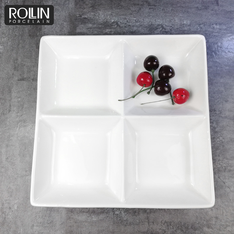 Restaurant Porcelain Divided Plates for Dessert