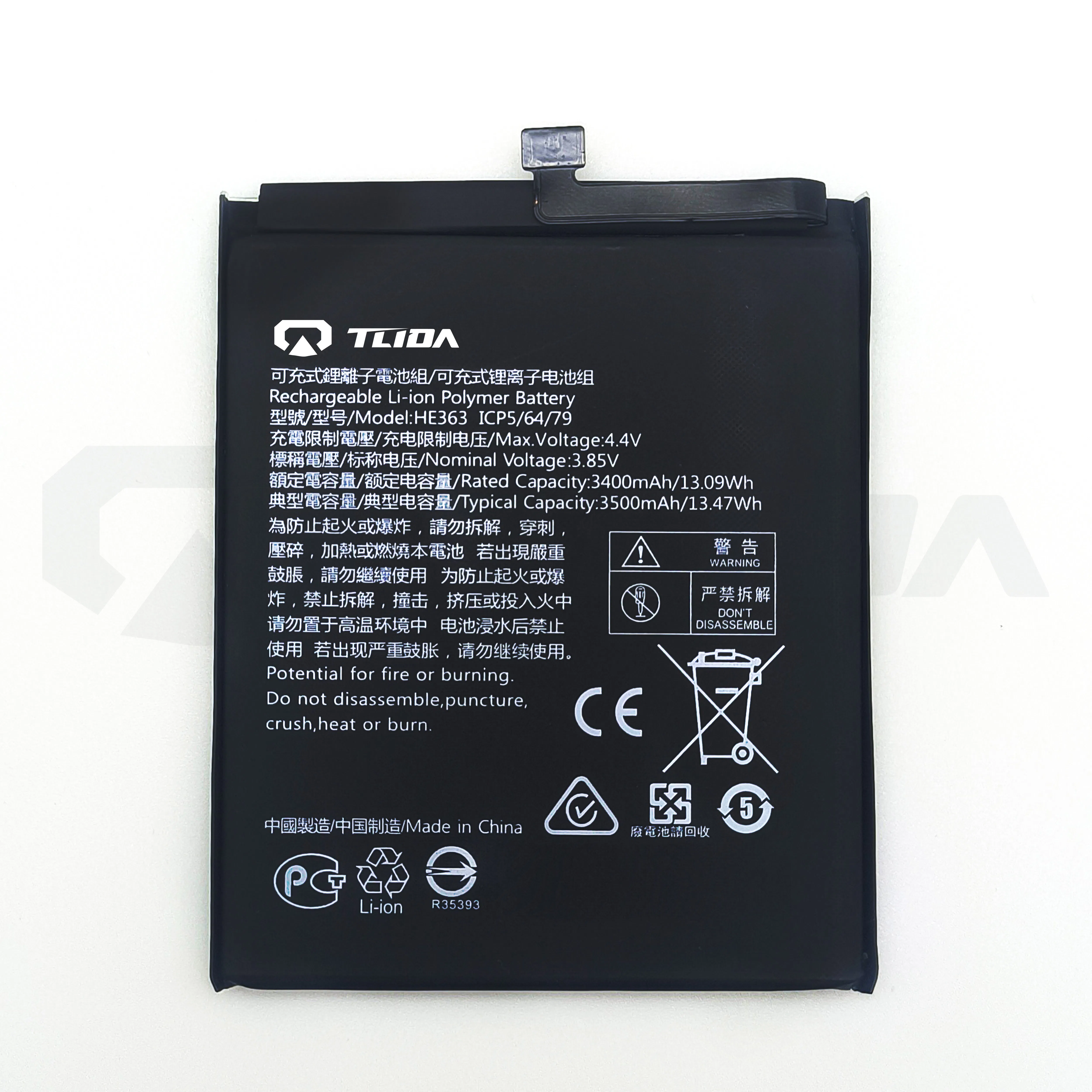 Tlida New Mobile Phone Battery Factory Manufacture for Nokia He363 Replacement Battery