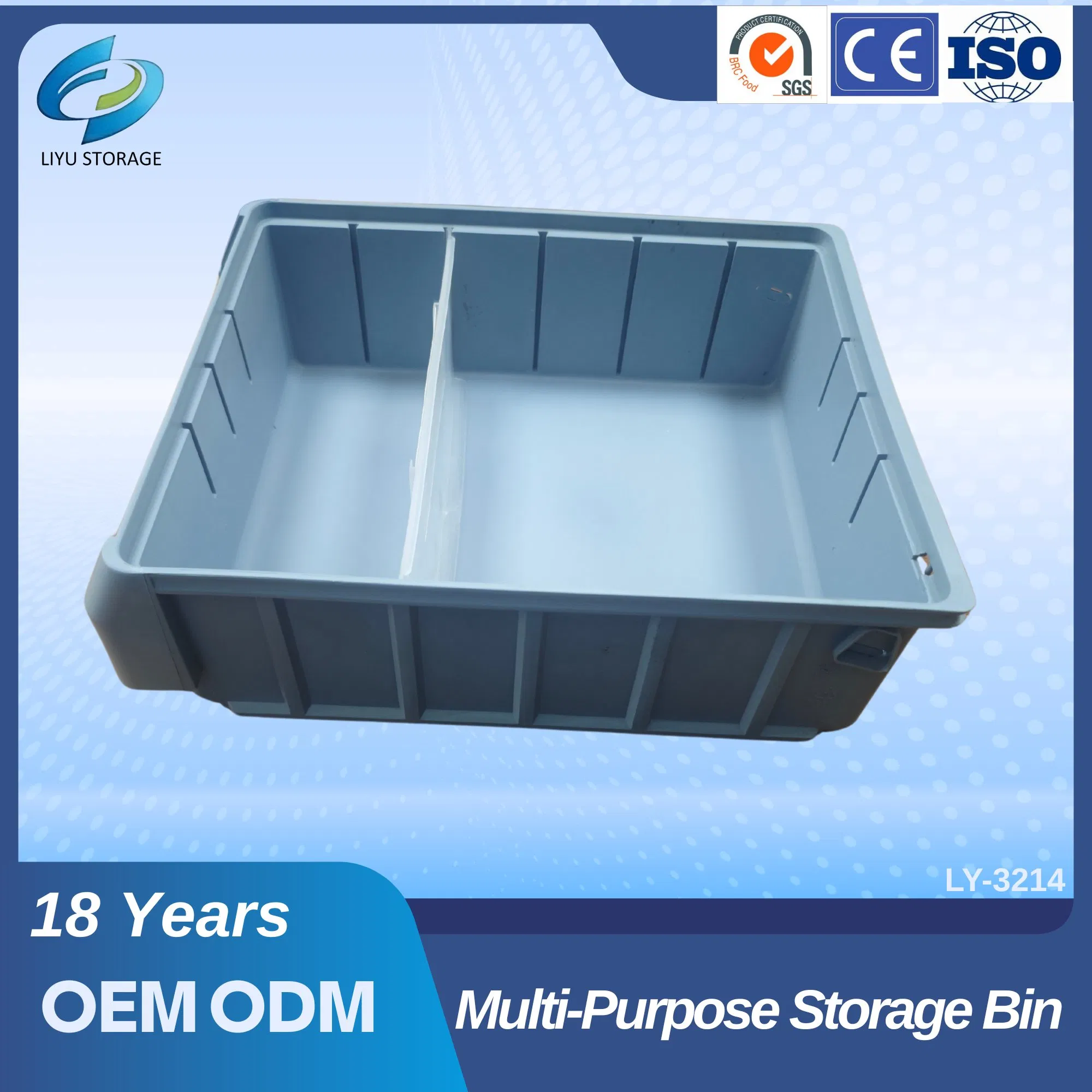 Versatile Stackable PP Plastic Storage Bin for Parts – Ideal for Factory, Warehouse, and Hospital Use