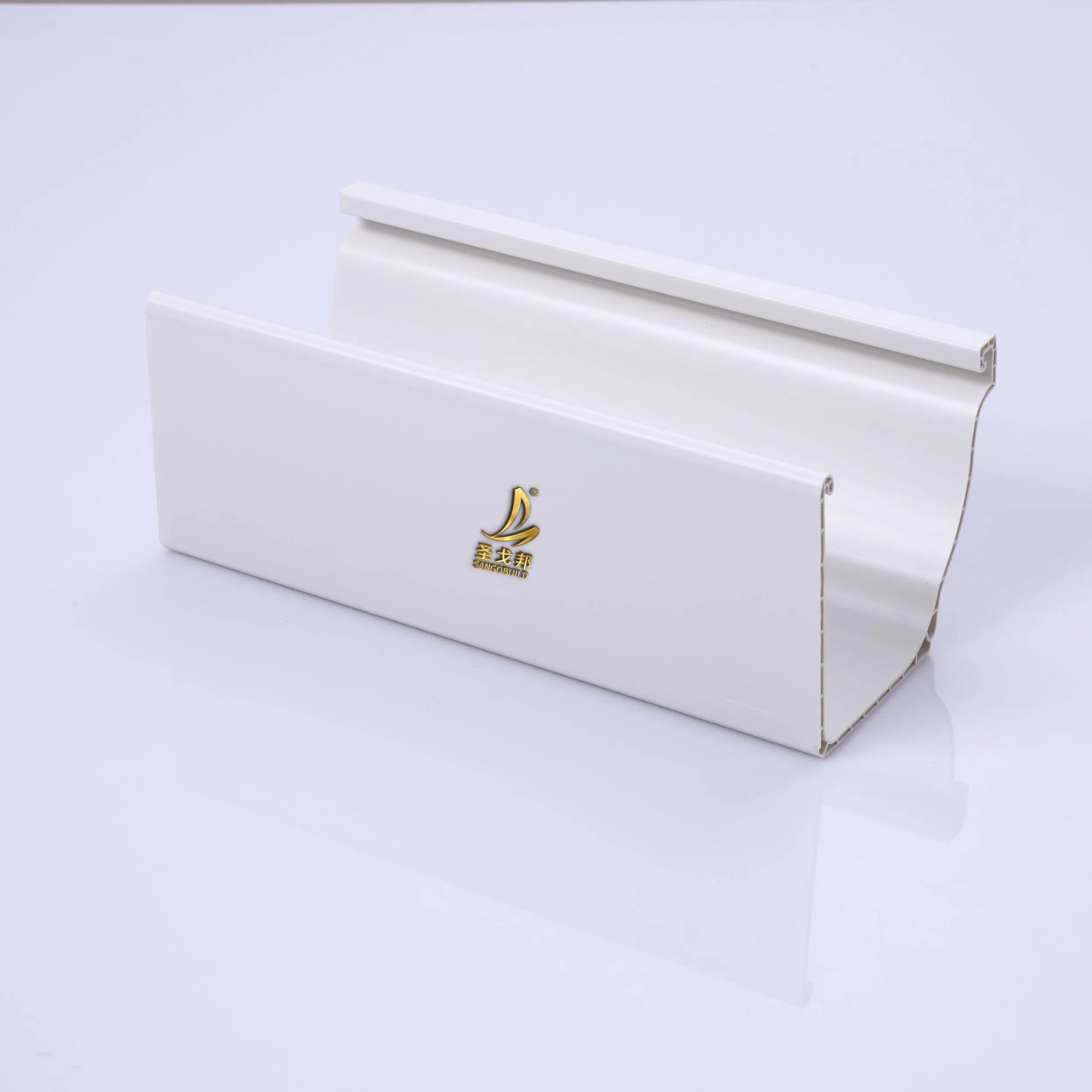 PVC Rain Water Gutter System and Downspout Fitting Factory Wholesale Price Roof Drainage Vinyl Water Collectors