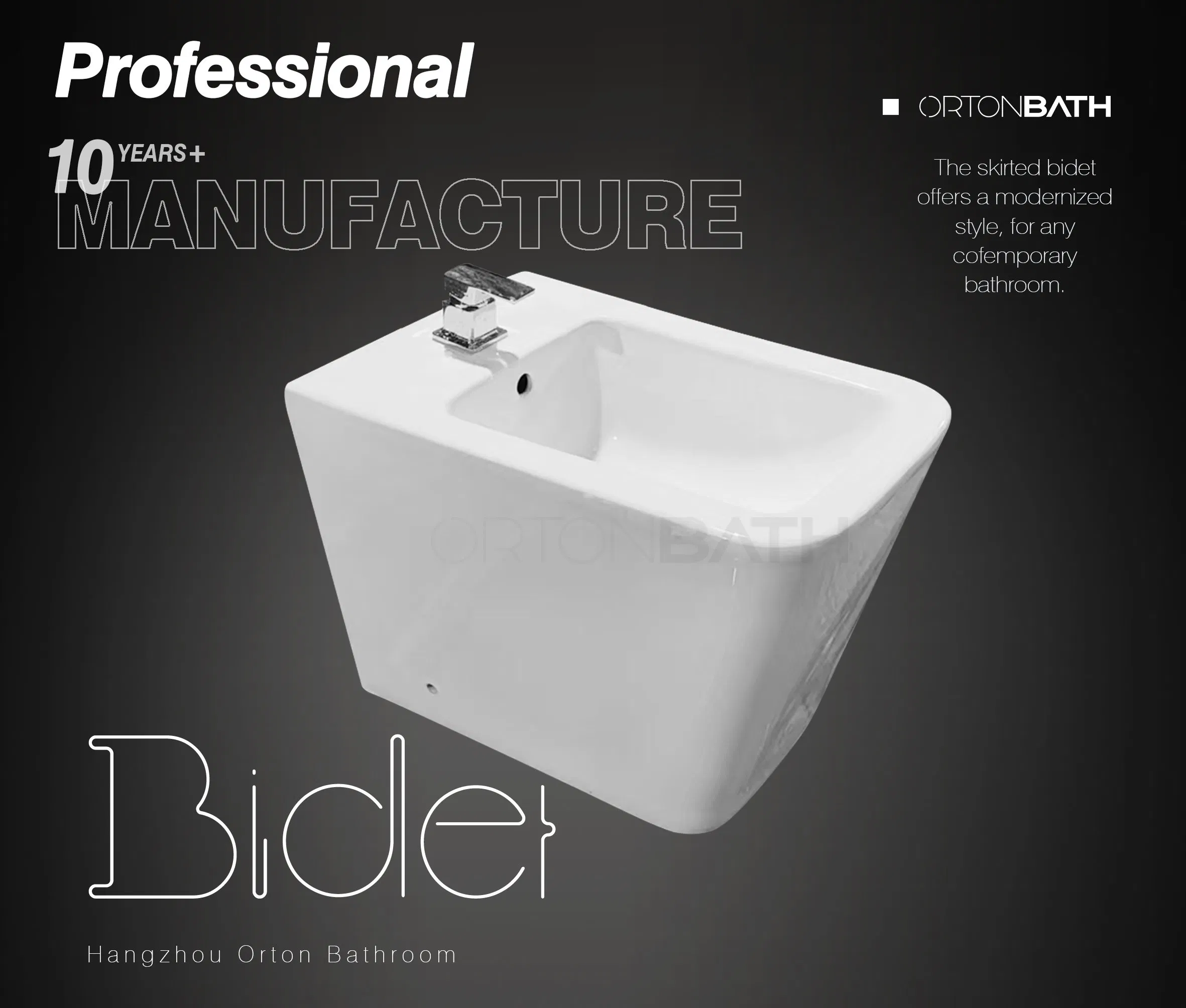 Ortonbath Single Tap Hole Floor Mounted Toilet Bidet Freestanding Bidet One Piece Ceramic Wc Toilet Bidet Special Care Bidet for Argentina Lady