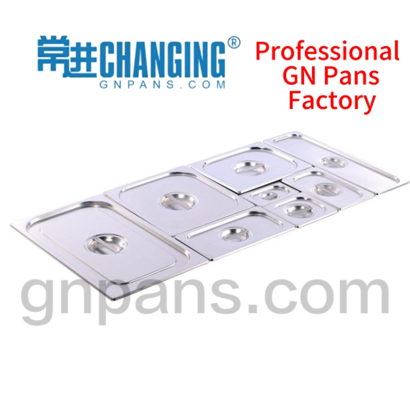 Changing Kitchenware Container High Quality Stainless Steel 1/6 Size Gastronom Gn Pan Lid