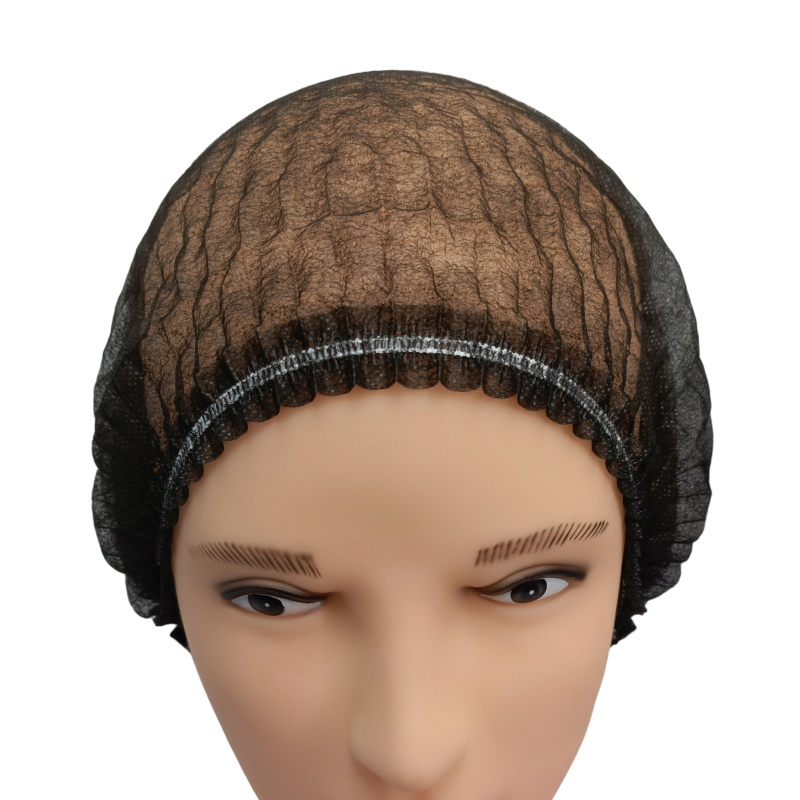 Cleaning Disposable Black Bouffant Cap Hair Net Head Cover