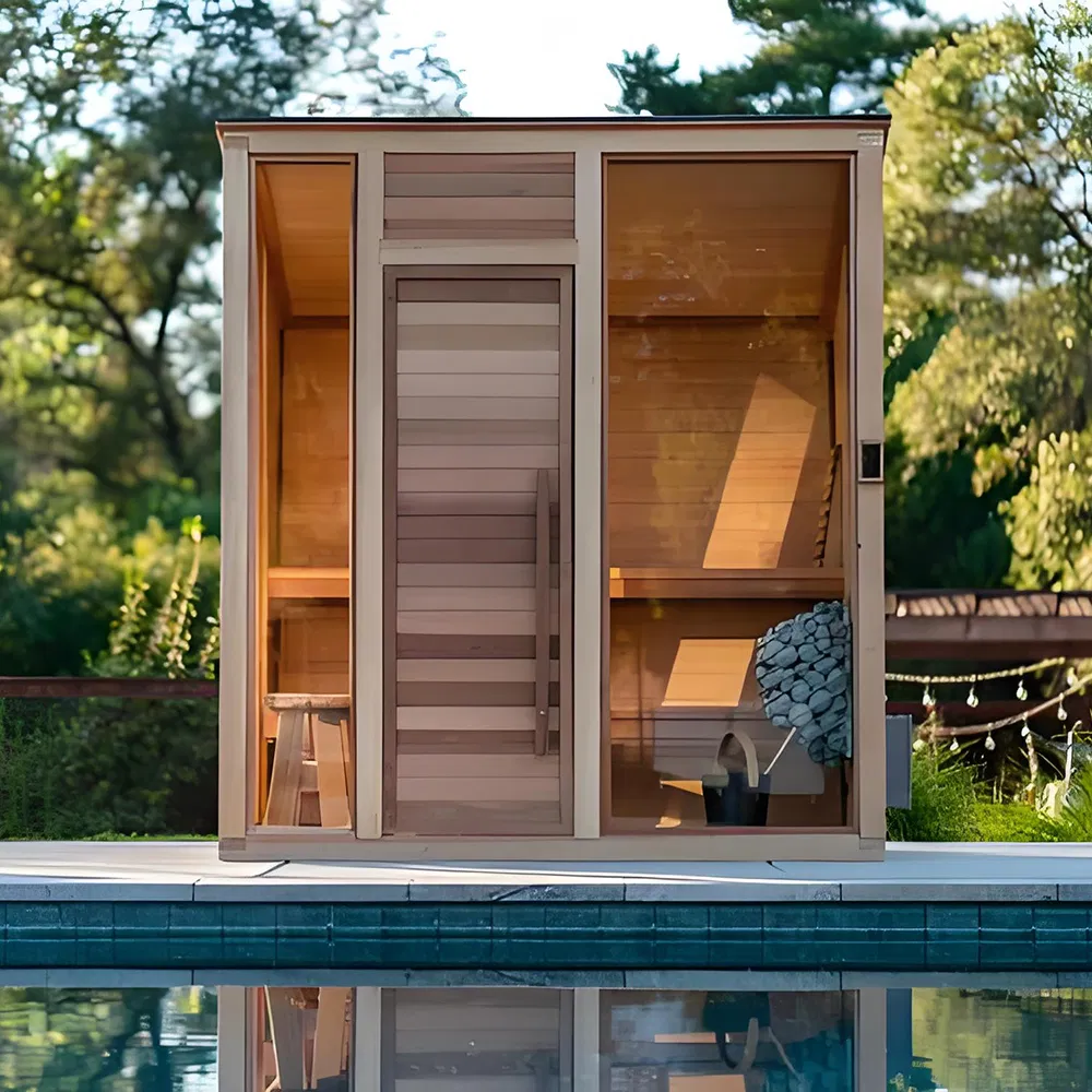 Premium Square Outdoor Sauna for Contemporary Home Designs