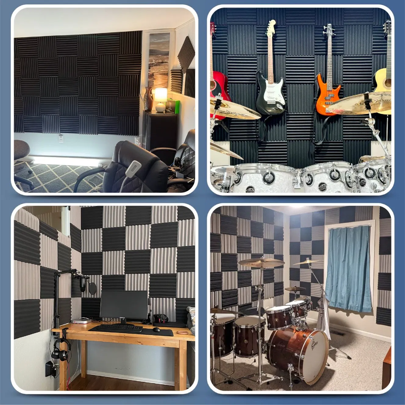 High Quality Sound Absorbing Pyramid Shape Acoustic Material Acoustic Panels PU Foam