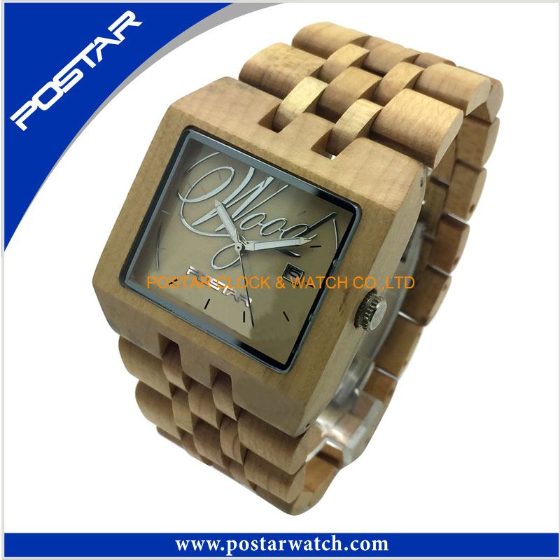2017 New Waterproof Natural Wood Watch with Japanese Movement