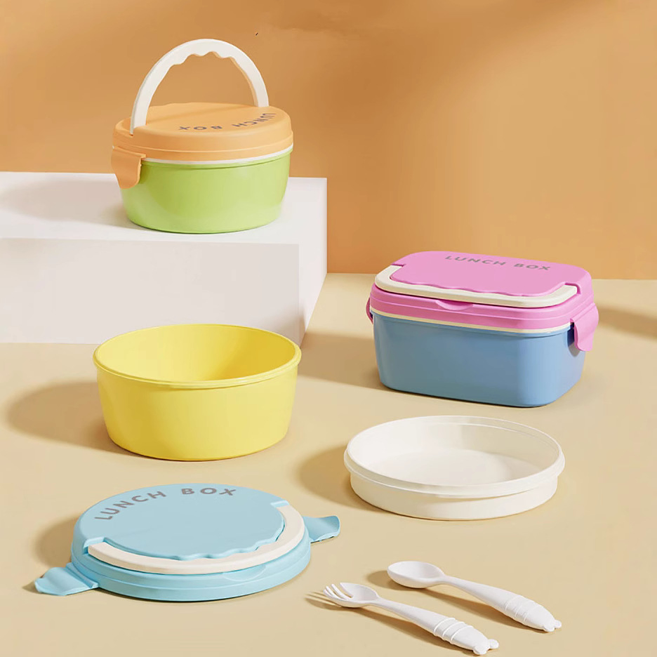 Premium Durable Plastic Round Lunch Box for School and Work
