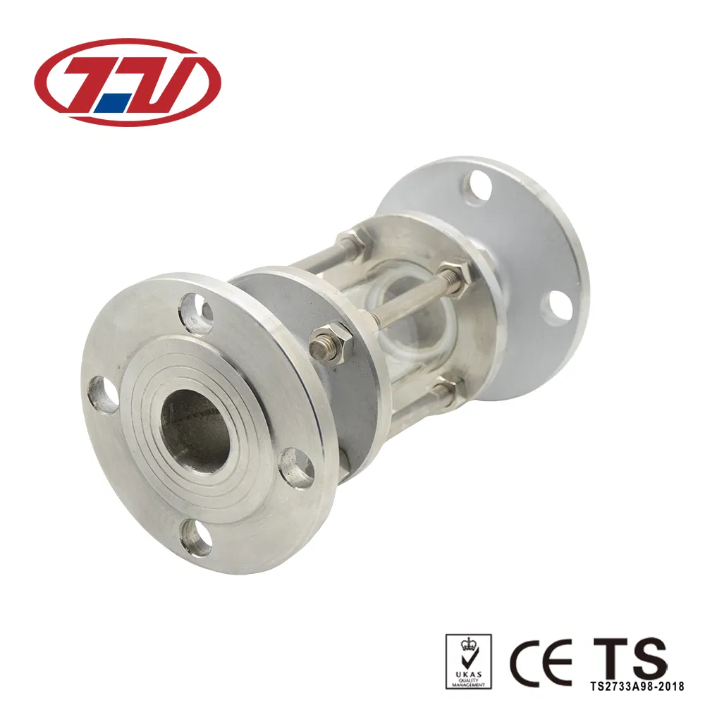 Stainless Steel Industrial Straight Jacketed Flange Tank Sight Glass