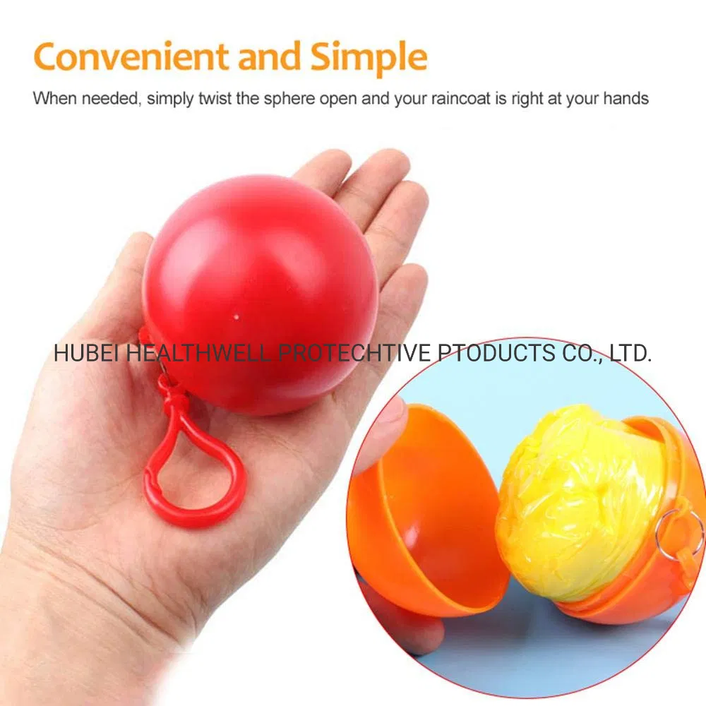 Disposable Easy Storage and Carrying Emergency Waterproof Raincoat Poncho Ball