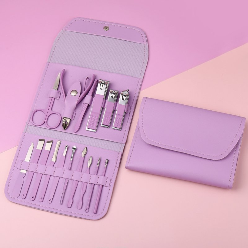 Multi-Function Manicure Pedicure Set Nail File, Tweezer, Cuticle Cutter, Makeup Brushes Mini Manicure Set