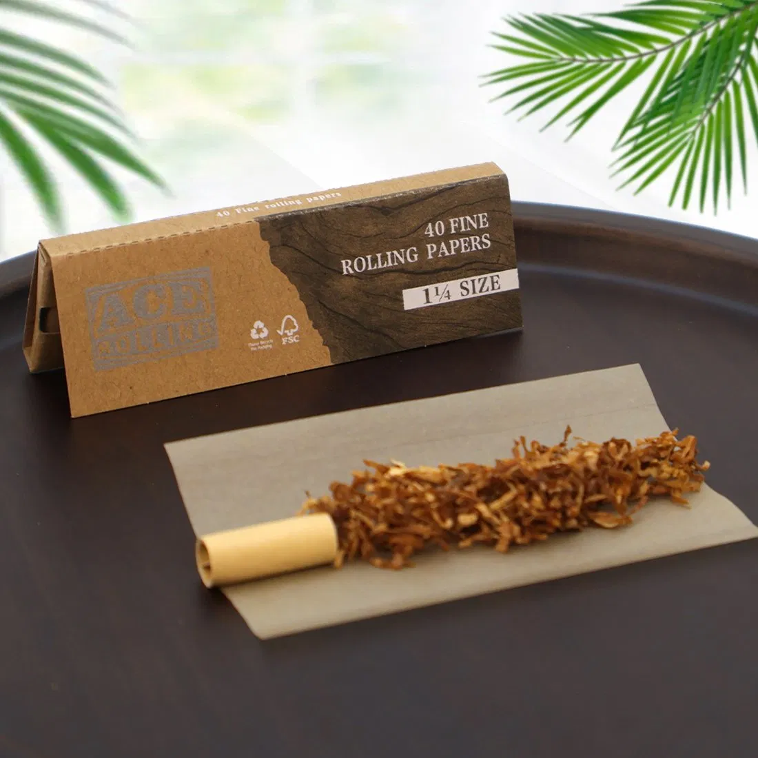 Wholesale Slow Burning 100% Natural Unblenched Wood Pulp Kingsize Smoking Rolling Paper
