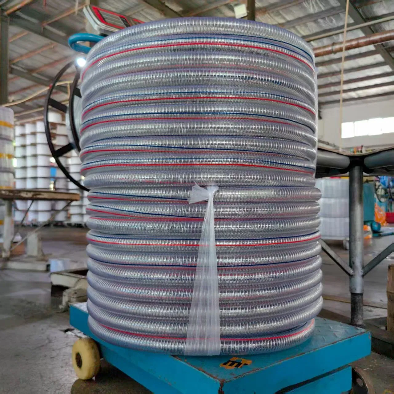 Transparent/Clear PVC Spring Steel Wire Reinforced Hose Water Discharge Suction Pipe for Agriculture Building Industrial Machinery Ship Yard 5/16 Inch Tubing