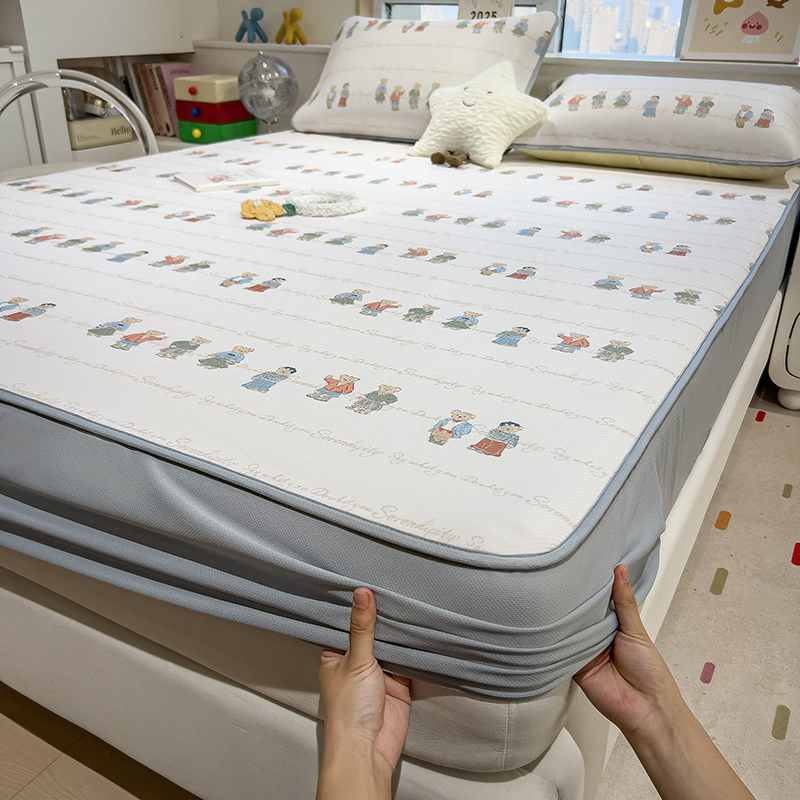 Ice Silk Fitted Sheet Cool-to-The-Touch Bed Cover for Summer Using