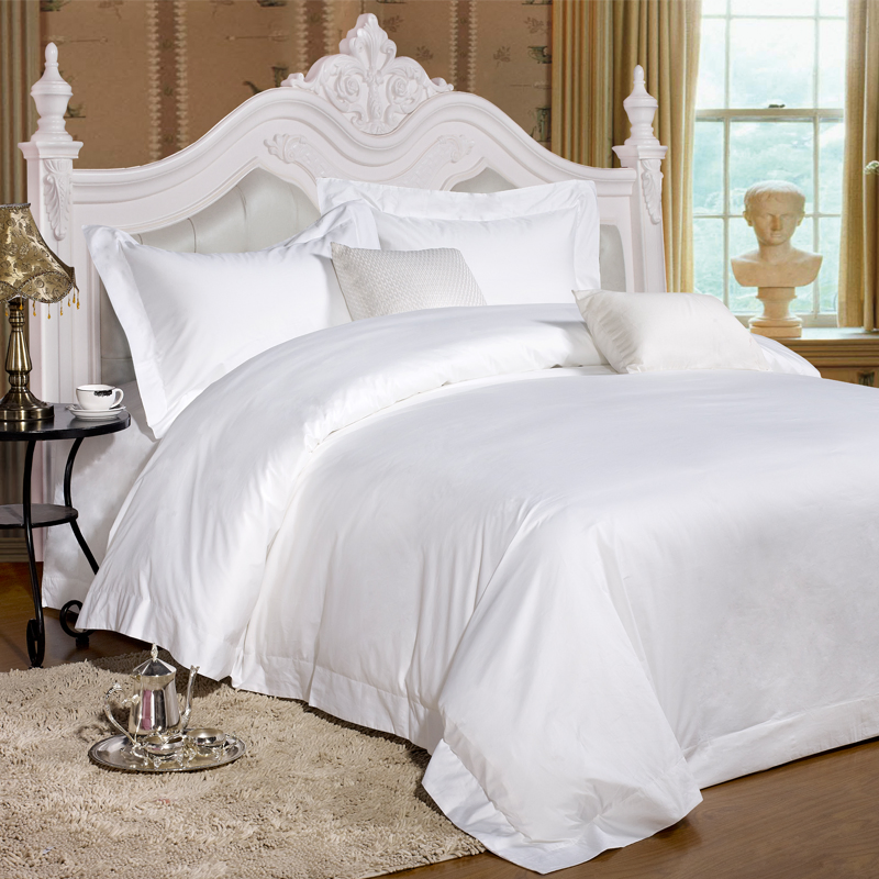 Hot Sale White Cotton Queen Size Bed Sheet Hotel Bed Linen (JRD765)