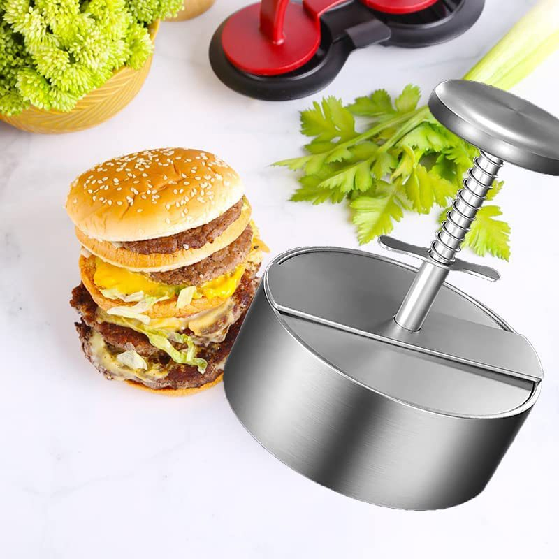 304 Stainless Steel Meat Press Home Kitchen Round Mold Hamburger Smash Patty Meat Food Grade Burger Meat Press