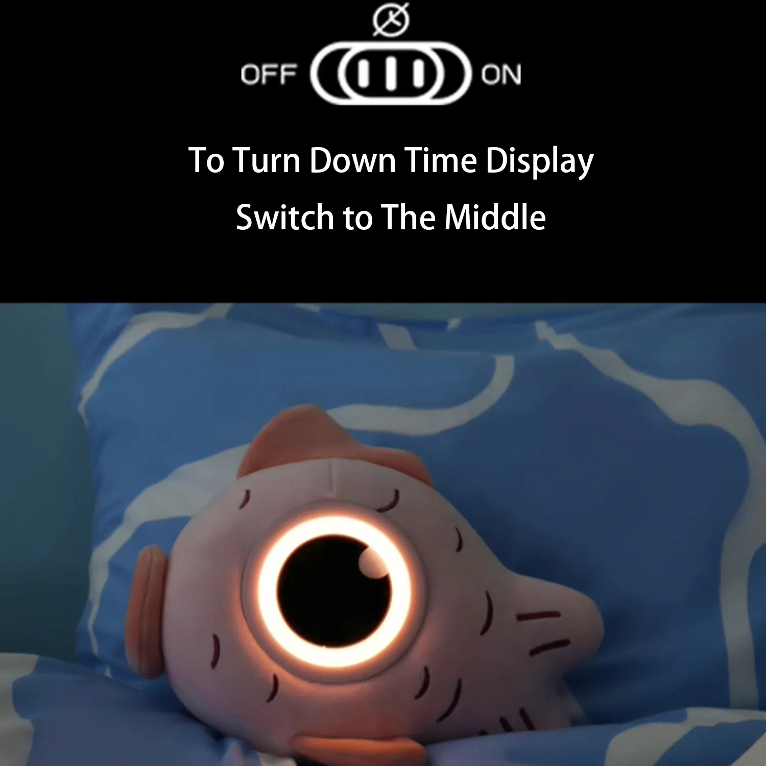 Big Eye Koi Fish Alarm Clock Cute Plush Fish Nightlight Clock