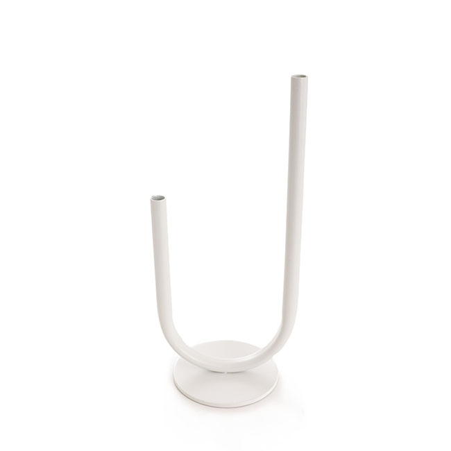 White U Shape Metal Vase